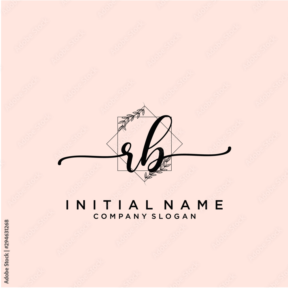 RB Beauty vector initial logo, handwriting logo. RB Beauty vector initial logo, handwriting logo.