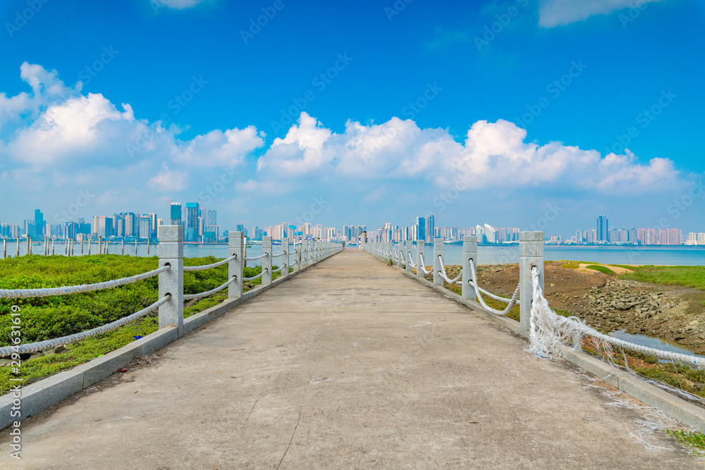 Cityscape of Zhanjiang Bay, Guangdong Province, China Cityscape of Zhanjiang Bay, Guangdong Province, China