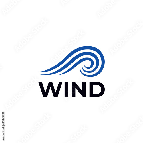 Wind Logo Template, swirl wind flow, ocean wave logo . vector