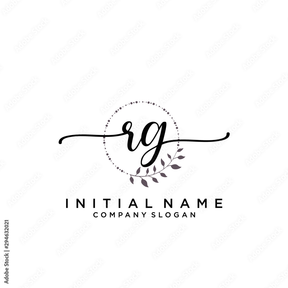 RG Beauty vector initial logo, handwriting logo. RG Beauty vector initial logo, handwriting logo.