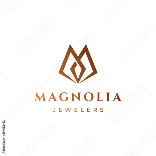 Minimal and Elegant M initial Logo, Luxury M logo design, Beautiful M letter Mark .vector photo