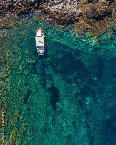italy sicily egadi islands drone aerial favignana boat