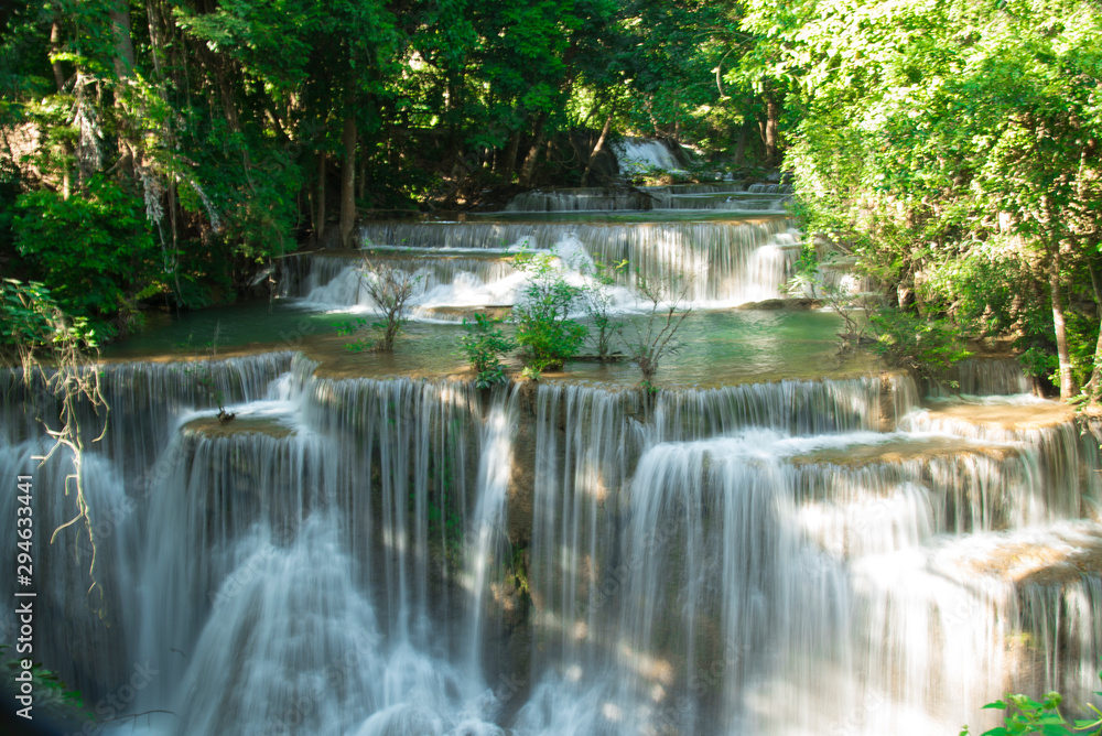 Beautiful waterfall Huai Mae Khamin at Kanchanaburi Province in west Thailand. Beautiful waterfall Huai Mae Khamin at Kanchanaburi Province in west Thailand.