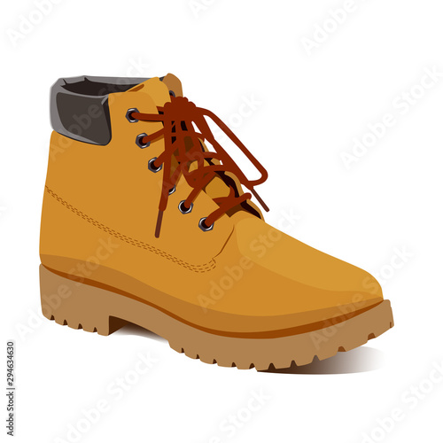 Chamois leather boot realistic vector illustration isolated