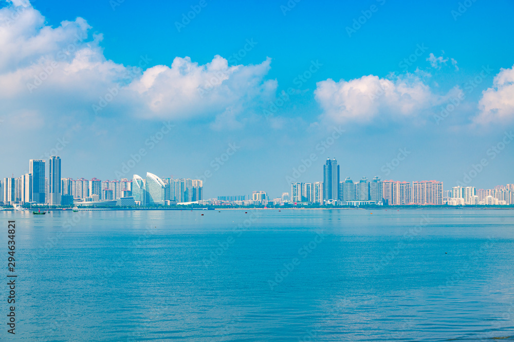 Cityscape of Zhanjiang Bay, Guangdong Province, China