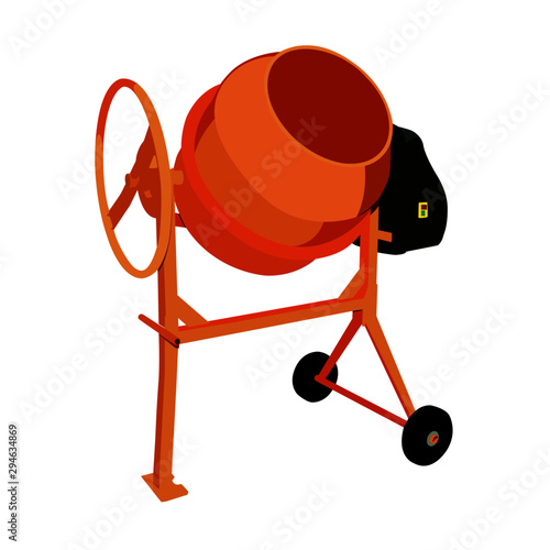 realistic vector illustration isolated concrete mixer
