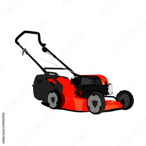 lawn mower realistic vector illustration isolated