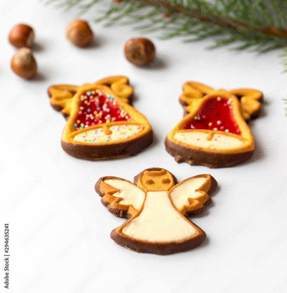 Christmas Gingerbread on white background Christmas Gingerbread on white background