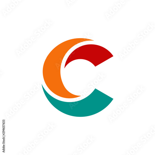 Unique C initial logo design with structure aspect, modern minimalist colorful C logo design