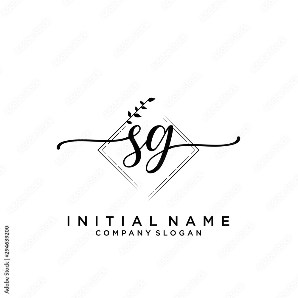 SG Beauty vector initial logo, handwriting logo. SG Beauty vector initial logo, handwriting logo.