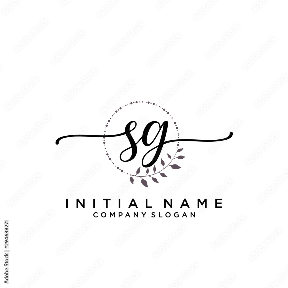 SG Beauty vector initial logo, handwriting logo. SG Beauty vector initial logo, handwriting logo.