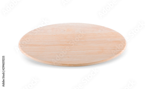 wood plate isolated on white background