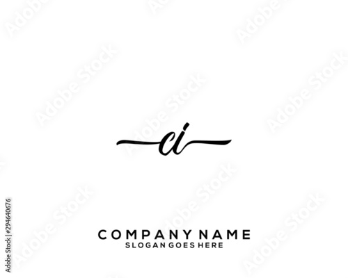 CI Initial handwriting logo template vector