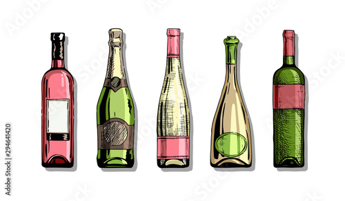 Set of wine bottle