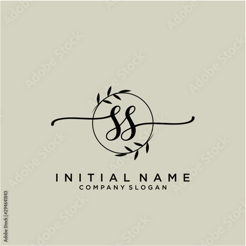 SS Beauty vector initial logo, handwriting logo.