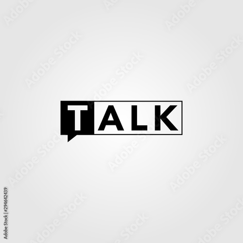 talk text logo icon square negative space symbol design illustration