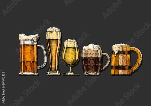 set of beer glasses