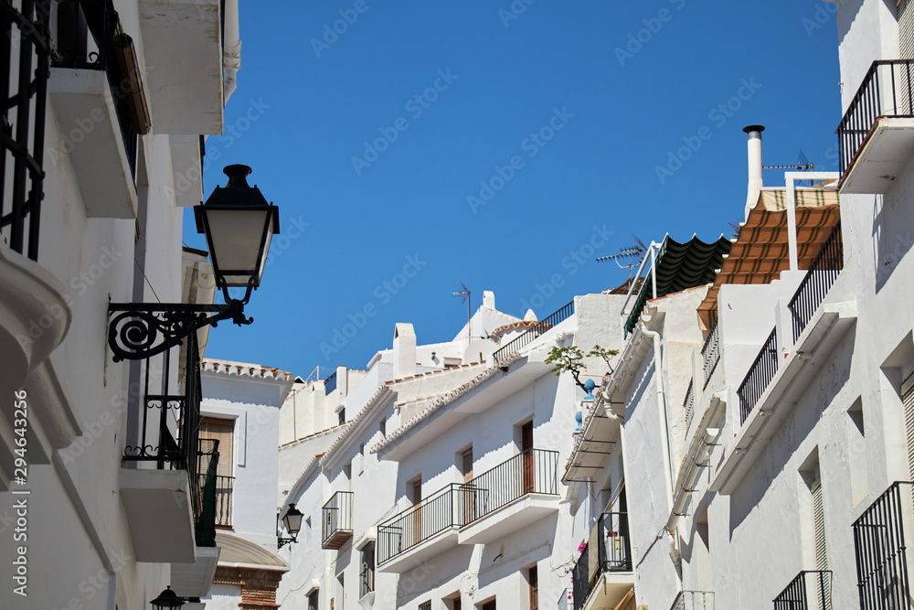 Typical streets of villages in southern Andalucia, town of Frigiliana