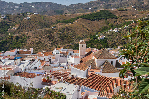 Top view of typical village streets in southern Andalucia, Frigiliana town