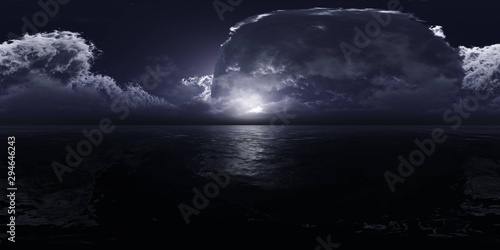 panorama of a stormy sea, HDRI, environment map , Round panorama, spherical panorama, equidistant projection, 360 high resolution panorama  