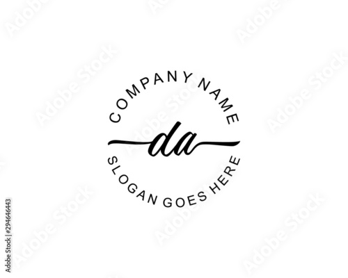 DA Initial handwriting logo template vector photo