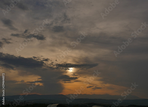 beautiful golden sunset sky landscape