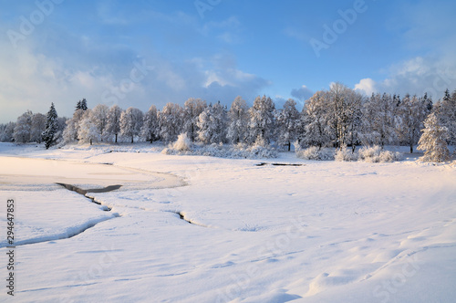 der winterliche Kranichsee in Kurort Goslar-Hahnenklee im Harz,Niedersachsen,Deutschland