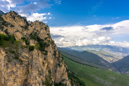 Chegemsky Gorge aerial view, paragliding