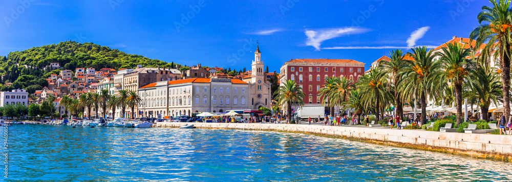 Travel and landmarks of Croatia - beautiful town Spilt, popular tourist and cruise destination