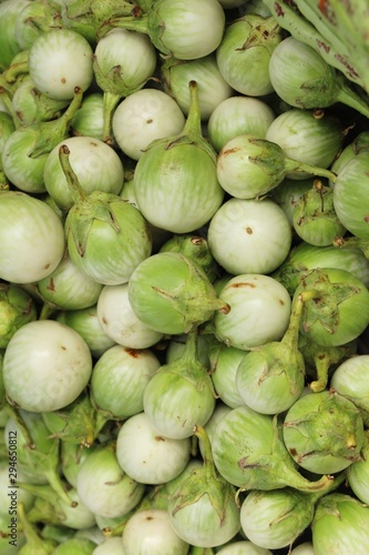 Fresh eggplant green organic at street food