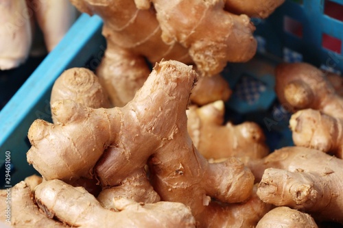 Ginger root for cooking in the market