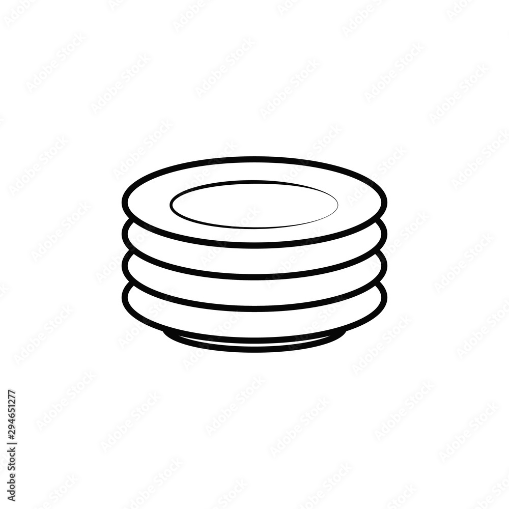 plate icon vector flat design template plate icon vector flat design template