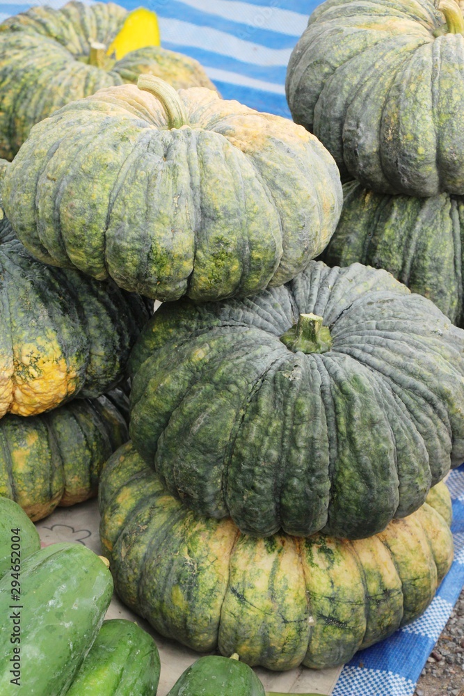 Fresh pumpkin for cooking in the market Fresh pumpkin for cooking in the market