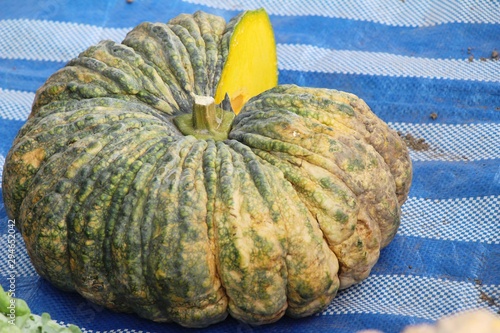 Fresh pumpkin for cooking in the market