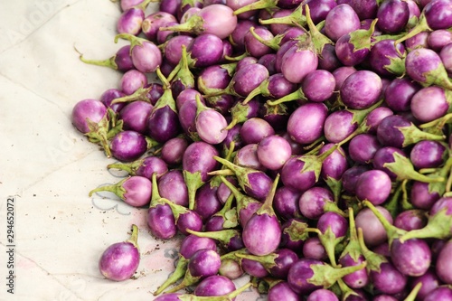 Fresh eggplant purple organic at street food