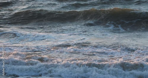 Sunset background. Baltic sea. Zelenogradsk, Kaliningrad region, Russia.