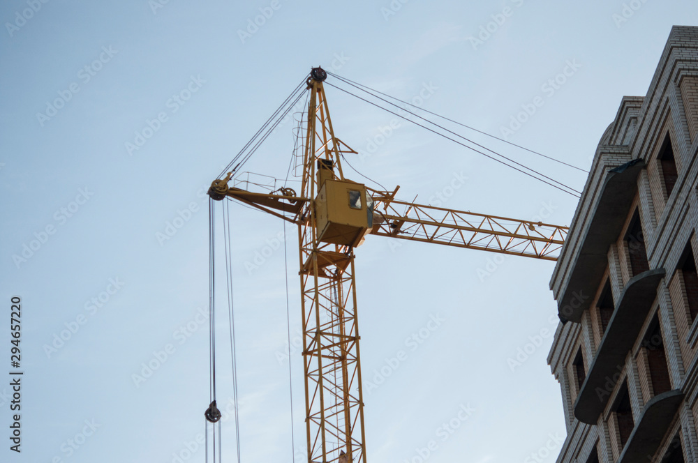 construction site with tower cranes