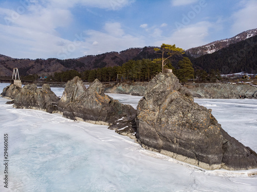 Fast mountain river Katun i...
