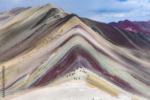 The natural colors of the Vinicuna 'rainbow mountain'. Cordillera Vilcanota, Cusco, Peru © Mark