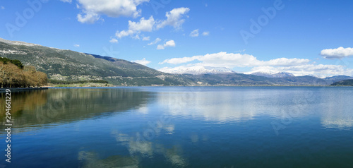 Panoramic view to the lake Pamvotis in Ioannina city  Epirus Region  Greece