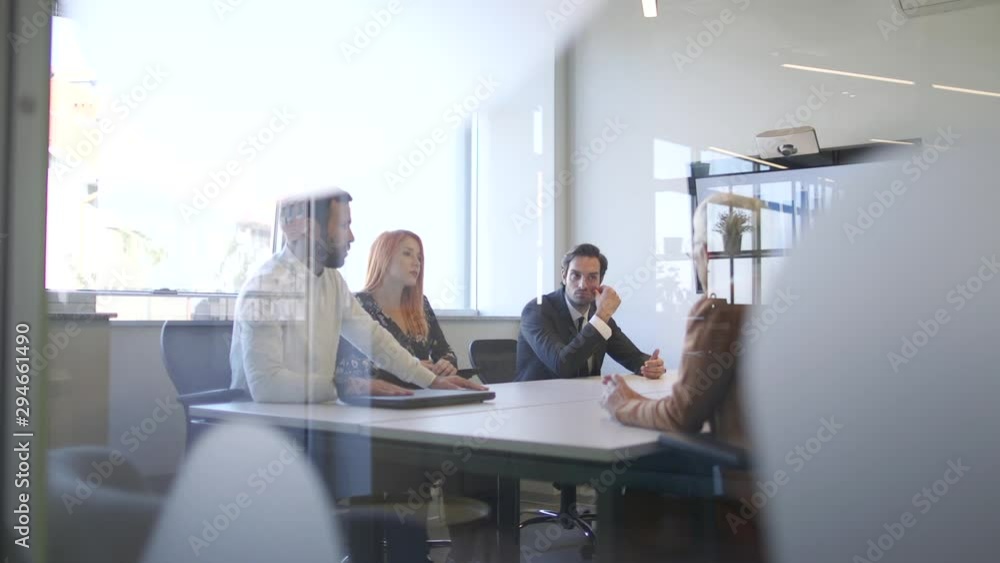 Business people group have meeting and working in modern bright office indoor 
