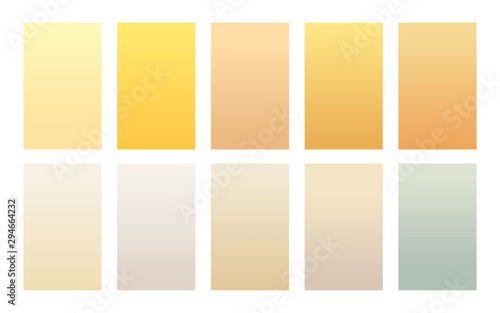 Vector set of gradient backgrounds sand color palette