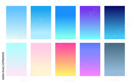 Vector set of gradient backgrounds sky color palette