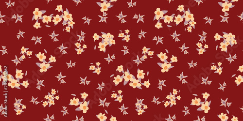 Vector pattern elementary usual fantasy flowers Colorful paisley wallpaper. Print design vector illustration.