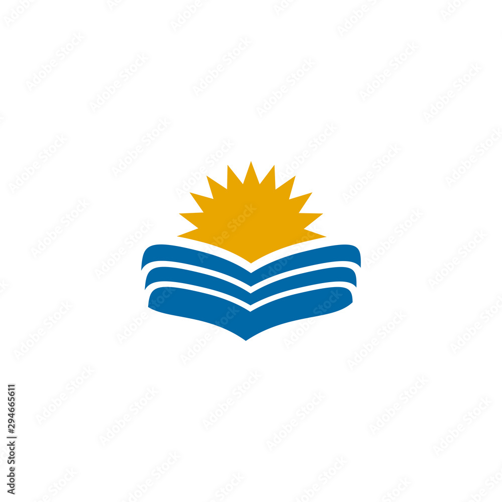 Obraz premium Book logo design vector template for education