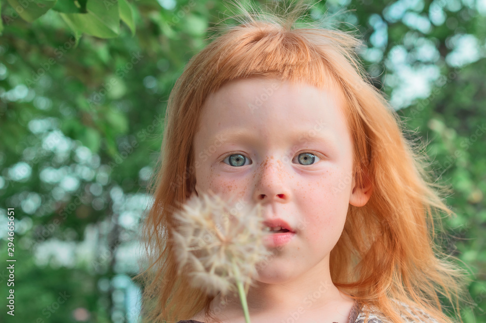 Portrait of a beautiful red-haired girl with freckles Portrait of a beautiful red-haired girl with freckles