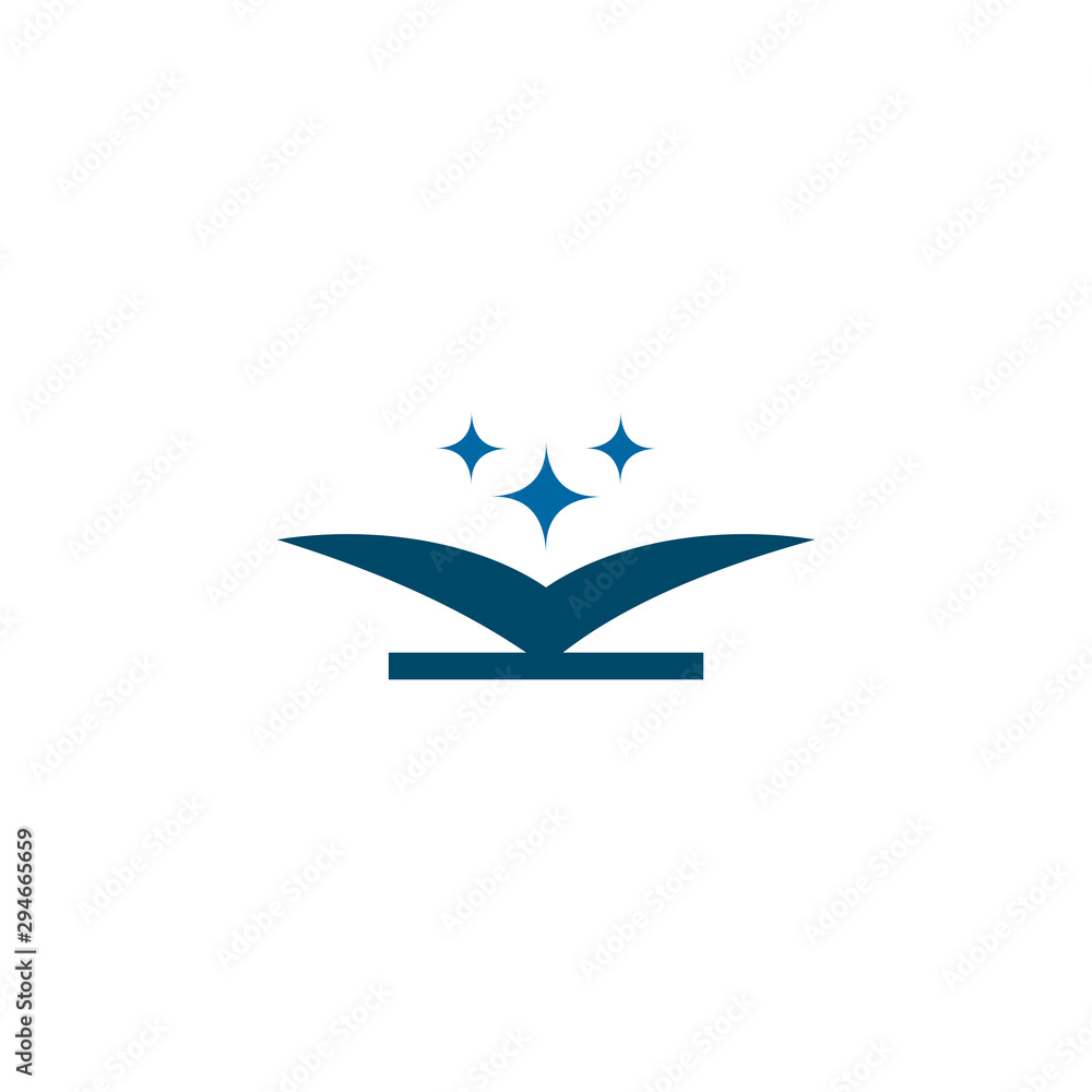 Obraz premium Book logo design vector template for education