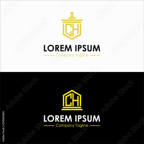 Inspiring company logo designs from the initial letters CH  logo. -Vectors photo