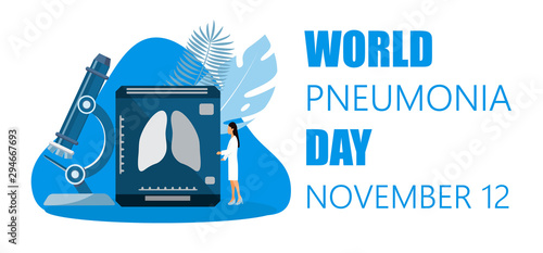World Pneumonia Day concept of helath care in 12th November. photo