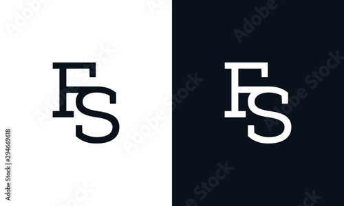 Minimalist line art letter FS logo. This logo icon incorporate with two letter in the creative way.